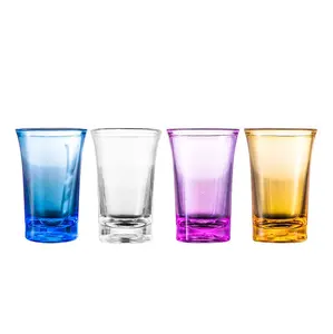 Durable reusable multiple colors 35ml plastic bullet cup shot glass acrylic stand shot glasses