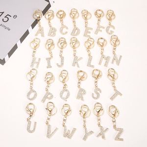 Llavero de Metal con 26 Letras Mayúsculas del Alfabeto Inglés, con Pedrería, Personalizable para Accesorios DIY y Regalos Promocionales, Gran Venta - Product Image 1
