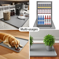 Tapis en silicone portable personnalisé avec rebord surélevé, antidérapant, anti-poussière, étanche, bac de récupération des condensats