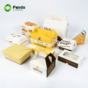 Giấy Kraft dùng một lần in logo tùy chỉnh sinh thái thân thiện thực phẩm Takeaway bao bì gà rán lấy ra hộp cho gà rán - Product Image 2