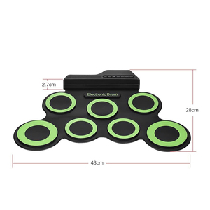 Jouets éducatifs en silicone pour enfants, kit de percussion d'instruments de musique colorés, kit de batterie électronique électrique, pad de <span class=keywords><strong>caisse</strong></span> <span class=keywords><strong>claire</strong></span>, batterie à roulettes - Product Image 4
