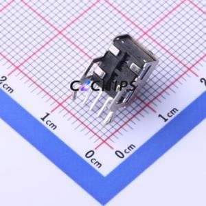 TC-00100E-050E Tactile Switch Through hole Component (THT) Switch Single Pole Single Throw Round Button Right Angle Insert 9.1mm - Product Image 2