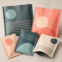 Sacs opaques imprimés sur mesure, pochettes à trois soudures latérales pour assortiments de cadeaux de fin d'année, impression de logo à motif ondulé