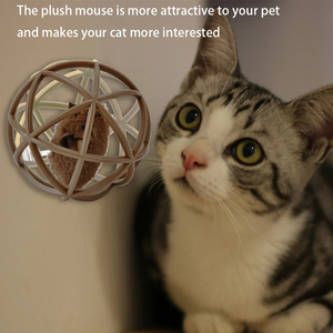 Chat de compagnie <span class=keywords><strong>prisonnier</strong></span> souris <span class=keywords><strong>balle</strong></span> Puzzle jouet boule de sisal drôle chat molaires griffe (riz couleur café) - Product Image 3