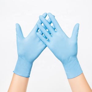 כפפות ללא latex nitrile ללא החלקה טקסטורה עמיד למים 4mil כחול חד פעמי כפפות nitrle ללא החלקה על תעשייתי - Product Image 1