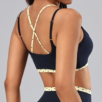 Soutien-gorge de sport respirant à bretelles fines doubles, extensible dans quatre directions, avec maintien élevé pour la gym et le yoga