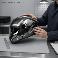 Casque de moto électrique modulaire intégral relevable unisexe toutes saisons avec casque audio inclus pour scooter électrique