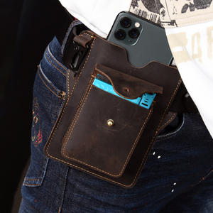 Sac de <span class=keywords><strong>ceinture</strong></span> en <span class=keywords><strong>cuir</strong></span> de vache véritable pour hommes Crazy Horse en <span class=keywords><strong>cuir</strong></span> pour téléphone Portefeuille <span class=keywords><strong>Ceinture</strong></span> Sac - Product Image 5