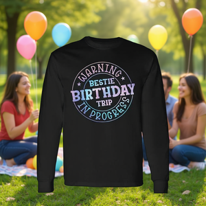 Camiseta de manga larga con diseño Tie Dye para la fiesta de cumpleaños de tu mejor amiga - Product Image 1