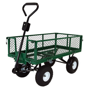 Carrello da Giardino, Carretto Ribaltabile per Cortile, Carrello Multiuso per Prato, Carrello in Acciaio Resistente per Esterni TC1840A - Product Image 1