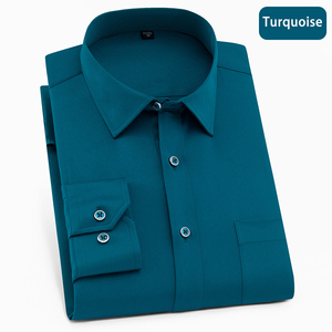 Chemises Homme ChenYue Manches Longues Tissu Professionnel Extensible Quadridirectionnel Infroissable Couleur Unie Spandex Vente en Gros Usine - Product Image 5