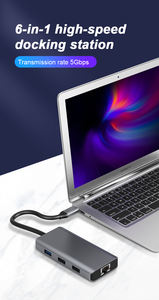 Base de Conexión 6 en 1 Personalizada de Fábrica, Hub Tipo C para Teléfono Móvil, Extensor USB para Apple y <span class=keywords><strong>Huawei</strong></span> - Product Image 2