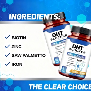Suplemento Bloqueador de DHT para el Crecimiento del Cabello, Cápsulas de Extracto de Saw Palmetto 2000mcg, Biotina para Hombres y Mujeres, Vitaminas para un Cabello Grueso y Fuerte - Product Image 3