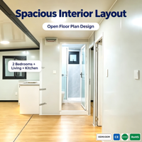Maison conteneur extensible 10ft 20ft 30ft 40ft, maison préfabriquée modulaire, maison préfabriquée pliable 2 chambres, CE ISO9001, prix usine OEM