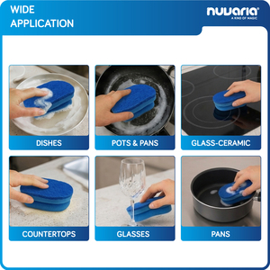 Spugna per Pulizia Ergonomica Antigraffio con Impugnatura Ergonomica e Schiuma a Pori Fini per Pulizia della Cucina - Product Image 4