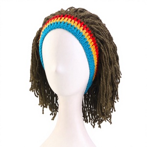 <span class=keywords><strong>Bonnet</strong></span> Perruque Rasta pour Hommes, Casquette Hip Hop Faite <span class=keywords><strong>Main</strong></span> au Crochet, Chapeau Chaud d'Hiver, Gorro, Perruque Amusante pour Fêtes, Cadeaux d'Halloween, Noël, Anniversaire - Product Image 2