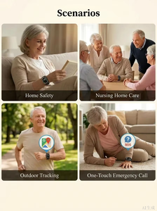HW02 Braccialetto Intelligente 4G LTE per Anziani con Pulsante SOS di Emergenza, Impermeabile IP68, Monitoraggio Frequenza Cardiaca e Ossigeno nel Sangue, Localizzatore per Anziani - Product Image 4