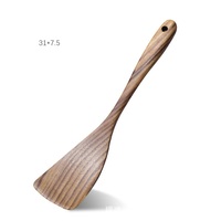 Ustensiles de cuisine en bois de teck et d'acacia à long manche, spatules de cuisson durables et écologiques, outils de cuisine artisanaux