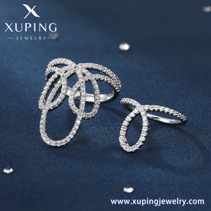 13088 XUPING perhiasan mewah berlapis <span class=keywords><strong>Platinum</strong></span> Fashion tembaga cincin perhiasan pengantin kristal perhiasan Hari Valentine Set cincin