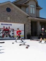 Planche d'entraînement de hockey sur glace simulée pour patinoires domestiques, compatible avec les patins à glace, les blocs de glace, la manipulation des rondelles et le tapis d'entraînement au tir