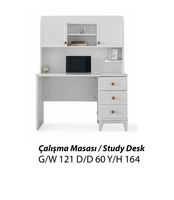 Bureau d'étude pour étudiants BALERA avec design de panneau rainuré, table d'étude moderne pour enfants