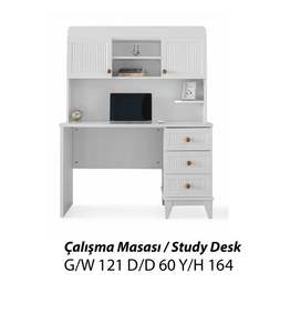 Precios Espléndidos, Mesa BALERA con Base y Tapa, Interpretación Moderna, Detalles de Panel Ranurado, Escritorio de Estudio para Estudiantes - Product Image 2