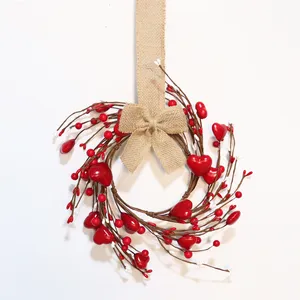 Nuevo Anillo <span class=keywords><strong>de</strong></span> Corazones Rojos para el Día <span class=keywords><strong>de</strong></span> San Valentín y el Día <span class=keywords><strong>de</strong></span> la Madre, Candelabro, Decoración <span class=keywords><strong>de</strong></span> Mesa, Guirnalda Decorativa para Puerta o Pared - Product Image 3