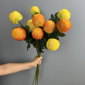 ช่อดอกไม้ประดิษฐ์ทรงกลมเหมือนดอกเบญจมาศ สำหรับตกแต่งทางเดินในงานแต่งงาน ขายส่ง - Product Image 3