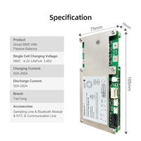Placa de Protección de Batería Inteligente LiFePO4 de 12V 3S 4S 100A 200A con Balance de 120mA y Comunicación RS485 CAN UART