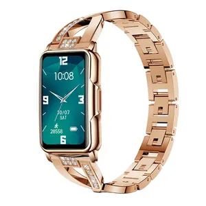 Akıllı saat kadın H80 reloj akıllı saat kan oksijen izleme kalp hızı bayanlar Smartwatch CE Rohs MSDS Android IOS telefon için