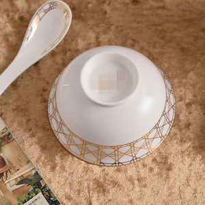 Ensemble de couverts en porcelaine fine avec cuillère et bol, coffret cadeau élégant et raffiné - Product Image 4