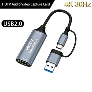 Support Win/<strong>Mac</strong>/Linux Laptop 1080P HDTV USB 4K 30Hz Video Capture Device with USB-C Audio Adapter for Live Stream Gaming - Product Image 1