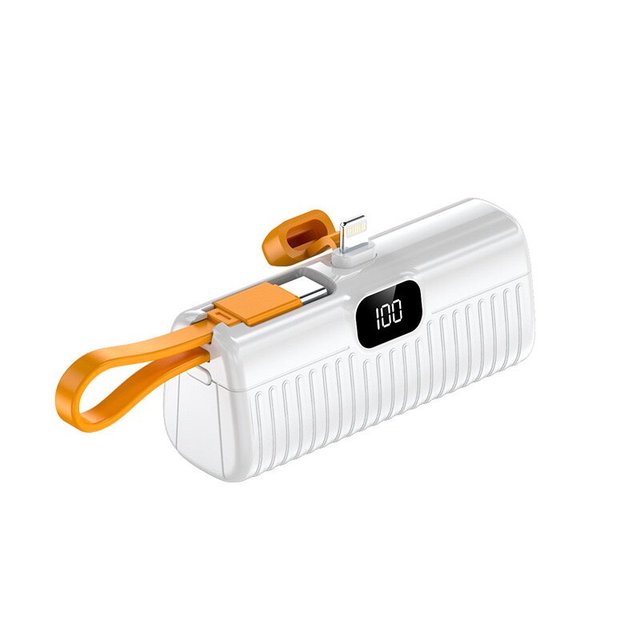 Mini Capsule Power Bank Comes with Cable Fast Charging Pocket Small Digital Display Mobile Power Supply