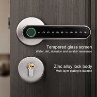Tuya Smart biométrique empreinte digitale poignée de serrure de porte avant cylindre électrique maison Code d'entrée Cerradura Inteligente App intégration
