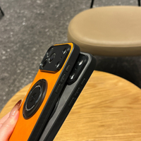 Casing Pelindung dengan Tekstur Kulit Nubuck Baru, Dudukan Magnetik Berputar 360 Derajat, Cocok untuk iPhone 17 PRO MAX 18 Pro Max