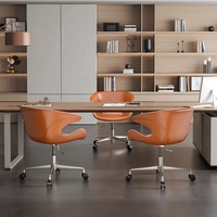 [En stock] Chaise en cuir de qualité luxueuse, chaise de bureau avec protection lombaire, chaise de bureau à dossier long pour une assise prolongée