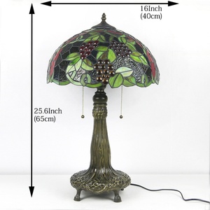 Lámpara de Mesa Flexible Ajustable LED de Vidrio Teñido Estilo Europeo LongHuiJing, Lámpara de Lectura de Cabecera de 2 Luces y 16 Pulgadas de Ancho, Tradicional - Product Image 2