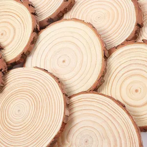 Irisan pohon lingkaran kayu kerajinan alami belum selesai untuk DIY kerajinan pernikahan Dekorasi seni irisan kayu