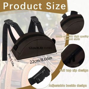 Bolsa de Sillín para Montar a Caballo, Negra, Textil, con Cierre de Cremallera, Hebilla Ajustable, para Almacenamiento de Equipo - Product Image 2