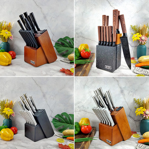 Juego de Cuchillos de Cocina Japoneses Personalizados al por Mayor de Acero Inoxidable con Alto Contenido de Carbono, Revestimiento Antiadherente y Bloque de Madera - Product Image 3