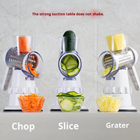 Automatische groentehakker keukenhulp multifunctionele roterende rasp siliconen rubber roestvrijstalen messen voor fruit en groenten