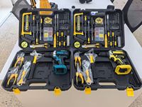 Perceuse sans fil 21V robuste avec ensemble d'outils de 118 pièces, ensemble d'outils pratique pour les travaux en extérieur, la construction et la rénovation