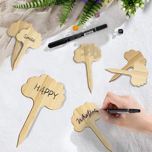 Touchfive — marqueurs de plantes écologiques à types d'arbre, pour graines, herbes en pot, fleurs et légumes, étiquettes de plantes en bambou - Product Image 2