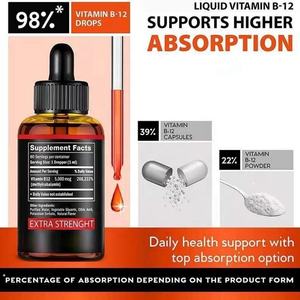 OEM <span class=keywords><strong>Vitamin</strong></span> <span class=keywords><strong>B12</strong></span> Ekstra Kuat 5000mcg Tetes Cair <span class=keywords><strong>500</strong></span> Porsi Pendukung Energi & Suasana Hati Suplemen Diet Vegan - Product Image 5