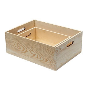 Solid wooden box dirty clothes basket Wooden basket Vintage wooden crate storage display supermarket basket