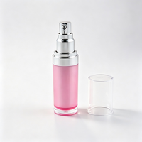 Vente en gros de flacons de lotion cylindriques en acrylique 15ml 25ml 35ml, récipients d'emballage