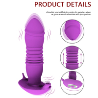 Consolador vibrador de empuje para mujer, vibradores portátiles, Juguetes sexuales anales, masajeador de próstata masculino, Anal tapón, aplicación de Control remoto