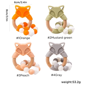 Sûr Et Respectueux de l'environnement Bébé Dents Soins <span class=keywords><strong>Bracelet</strong></span> Silicone Anneau de Renard <span class=keywords><strong>Bracelet</strong></span> Jouet Molaire - Product Image 1