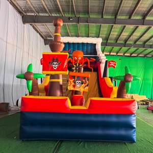 Castillo Inflable con Tobogán <span class=keywords><strong>de</strong></span> Barco Pirata y Pulpo, Combinado para Fiestas Infantiles <span class=keywords><strong>de</strong></span> Grado Comercial - Product Image 2