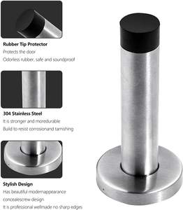 Fixez le support mural <span class=keywords><strong>de</strong></span> <span class=keywords><strong>porte</strong></span>, acier inoxydable satiné, pare-chocs en caoutchouc <span class=keywords><strong>de</strong></span> 90mm, <span class=keywords><strong>butée</strong></span> <span class=keywords><strong>de</strong></span> <span class=keywords><strong>porte</strong></span> - Product Image 5